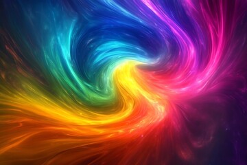 Fototapeta premium Vibrant Rainbow Swirl: A Digital Abstract Masterpiece