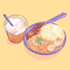 Japanese Ramen Udon Noodle Cuisine Illustration