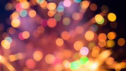 Fireworks, blurred bokeh background for celebrating festivals such as New Year, Christmas.