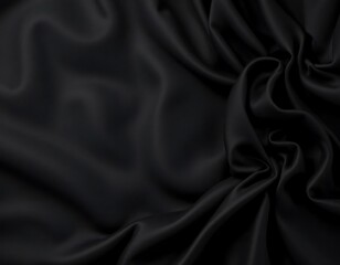 Obraz premium Black Velvet Drape Fabric, Texture Shiny Glossy Luxurious
