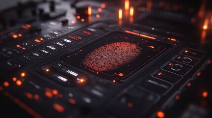 Image of a fingerprint pattern being erased on a digital screen to symbolize privacy recovery focus on the fingerprint in a lab