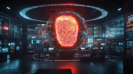 Visual of a fingerprint scanner highlighting biometric data privacy concerns close up