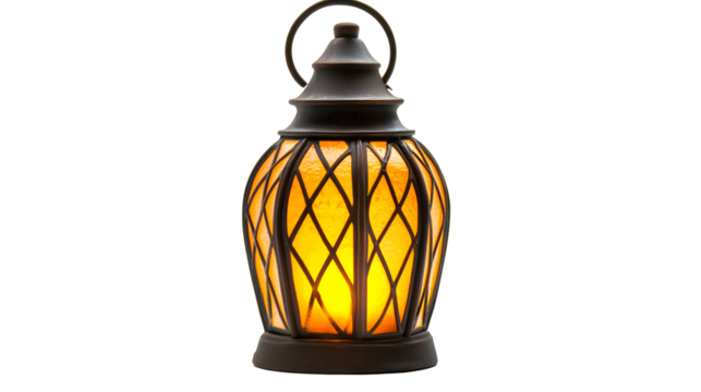 a lantern with intricate glass panels radiating png transparant background