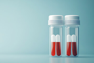 Medical Capsules in Transparent Bottles