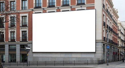 Obraz premium Billboard sign mockup in the urban environment, blank space to display your advertising or branding campaign.
