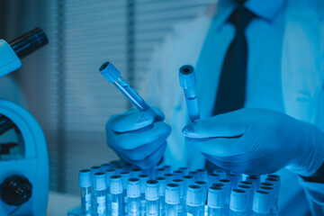 researchers working in the clinical laboratory, scientists working in the lab, science, chemists...