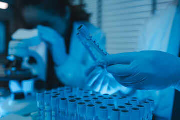 researchers working in the clinical laboratory, scientists working in the lab, science, chemists...