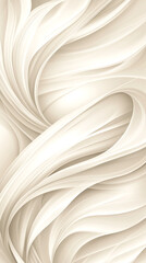 Fototapeta premium The image is a white and cream colored abstract piece with a lot of curves and swirls. It has a very calming and serene mood