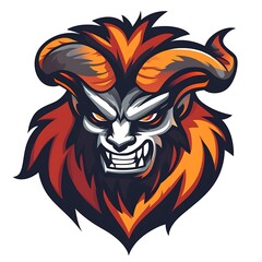 Fototapeta premium Angry mythical creature mascot head. Concept of fierce, powerful, and aggressive.
