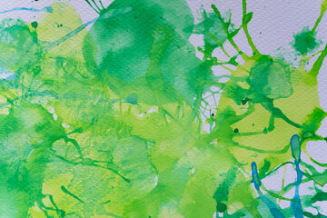 緑色と青色で塗られた水彩の背景