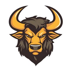 Fototapeta premium Bull Mascot Head. Strong, Powerful Animal Logo Design.