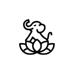 Happy Elephant and lotus flower vector