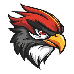 Aggressive Eagle Mascot Head. Sporty and Powerful Design.