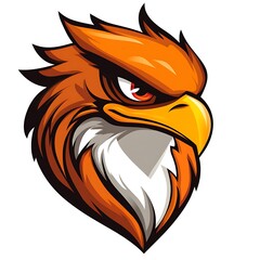 Fierce Cartoon Eagle Head.  Aggressive Mascot Design.