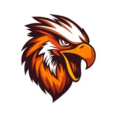 Obraz premium Aggressive Eagle Head Logo Design. Powerful Mascot Vector Illustration.