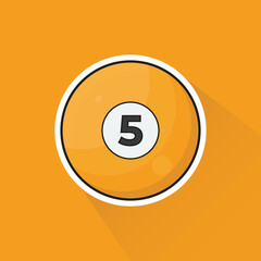 Illustration of Pool Ball Number 5 in Flat Design