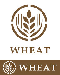 Elegant wheat logo design featuring a clean, modern aesthetic