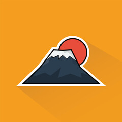 Illustration of Fuji Mountain in Flat Design