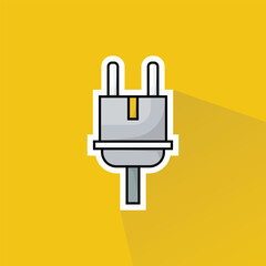 Ilustration of Power Cord in Flat Design