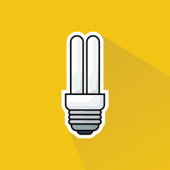 Illustration of LED bulb in Flat Design