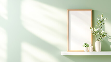 A simple, elegant Scandinavian-style arrangement with two wooden frames