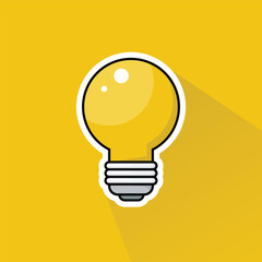 Illustration of Light Bulb in Flat Design