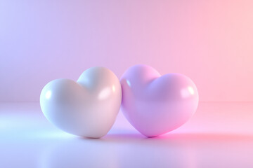 Soft pastel colored hearts create romantic atmosphere in this image