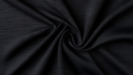 Fototapeta premium Black textured fabric with a subtle woven grid pattern, suitable for backgrounds, design elements, and textile concepts in creative projects