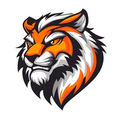 Tiger Head Mascot Logo.  Aggressive Tiger Graphic Design.