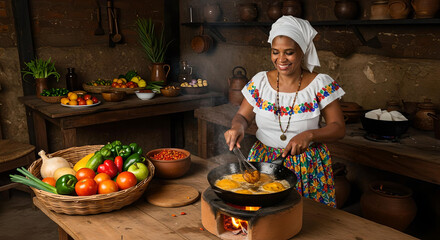 woman chef preparing food