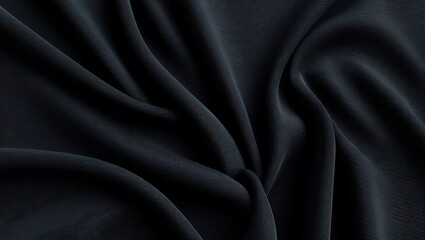 Fototapeta premium Black textured fabric with a subtle woven grid pattern, suitable for backgrounds, design elements, and textile concepts in creative projects