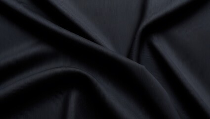 Fototapeta premium Black textured fabric with a subtle woven grid pattern, suitable for backgrounds, design elements, and textile concepts in creative projects