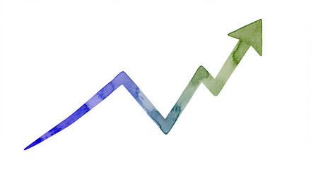 Watercolor Upward Arrow Growth Success Progress Chart