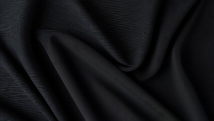 Obraz premium Black textured fabric with a subtle woven grid pattern, suitable for backgrounds, design elements, and textile concepts in creative projects