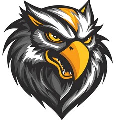 Fototapeta premium Aggressive Eagle Mascot Head. Powerful and fierce animal graphic design.
