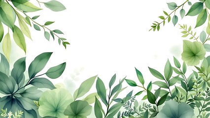 Naklejka premium Springtime Invitation Illustration on White with copy-space. Beautiful Natural Watercolour Artwork.