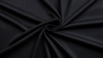 Fototapeta premium Black textured fabric with a subtle woven grid pattern, suitable for backgrounds, design elements, and textile concepts in creative projects
