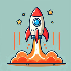 rocket cartoon illustration