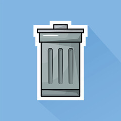 Illustration of Trash Bin in Flat Design