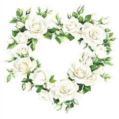 White roses in heart shape create beautiful and romantic design