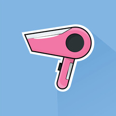 Illustration of Hair Dryer in Flat Design