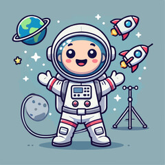 Illustration of a astronaut cartoon