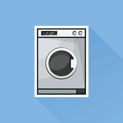 Illustration of Washing Machine in Flat Design