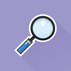 Illustration of Magnifying Glass in Flat Design