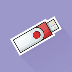 Illustration of USB Flash Drive in Flat Design