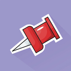 Illustration of Paper Pin in Flat Design