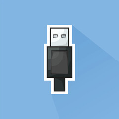 Illustration of USB A Cable Head in Flat Design