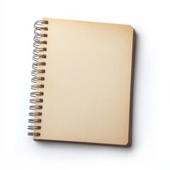 A blank notebook cover mockup, isolated on a white background.