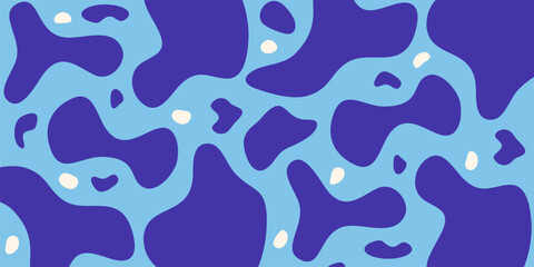 Blue Background with Abstract Water Splash Pattern. Design for Banner, Greeting card, Poster, Cover.