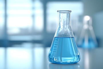 Detailed Close-up of a Laboratory Flask